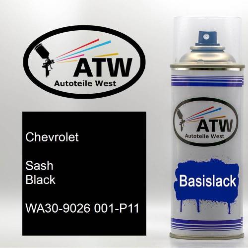 Chevrolet, Sash Black, WA30-9026 001-P11: 400ml Sprühdose, von ATW Autoteile West.